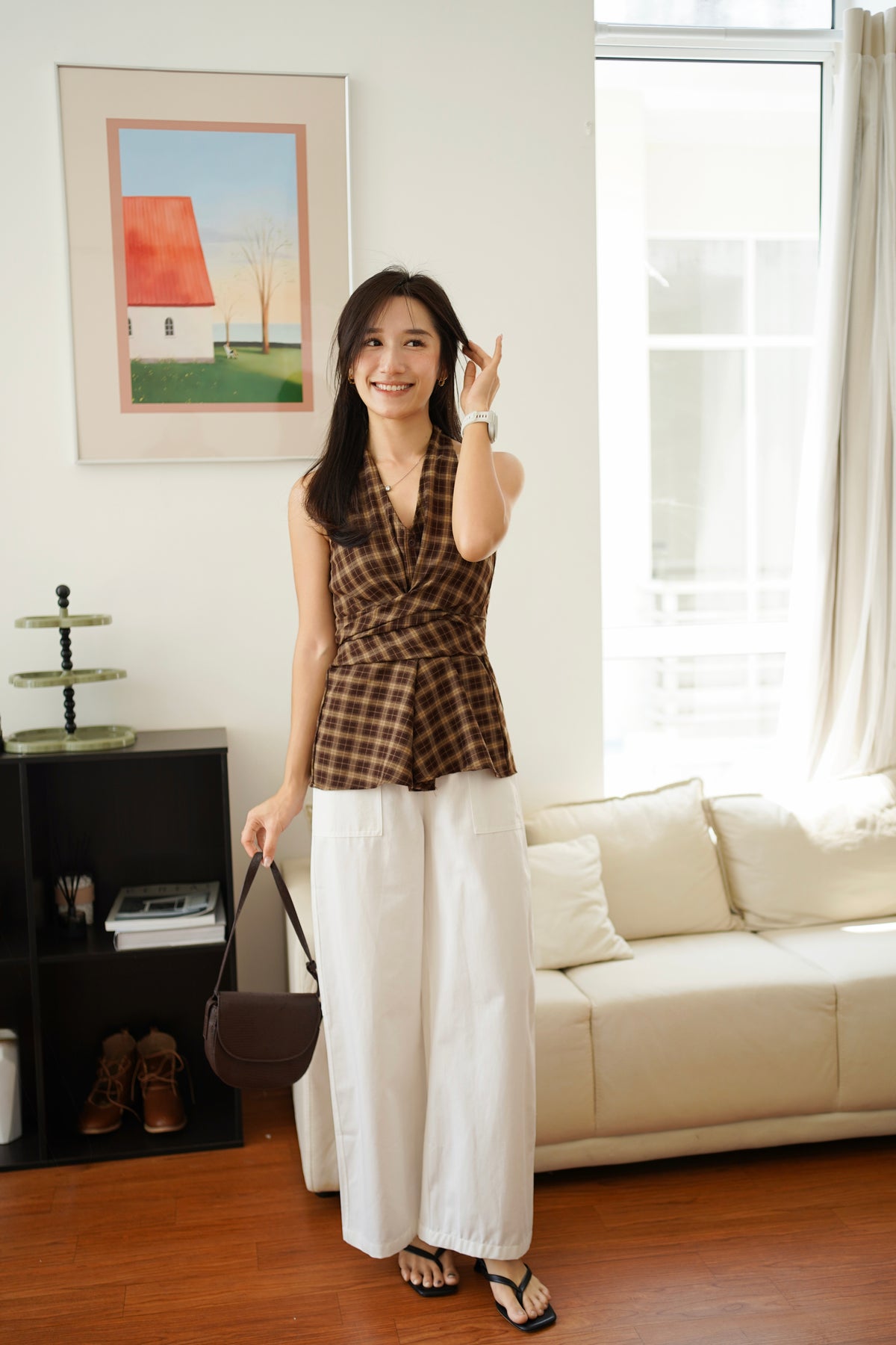 Heidy Plaid Wrap Top