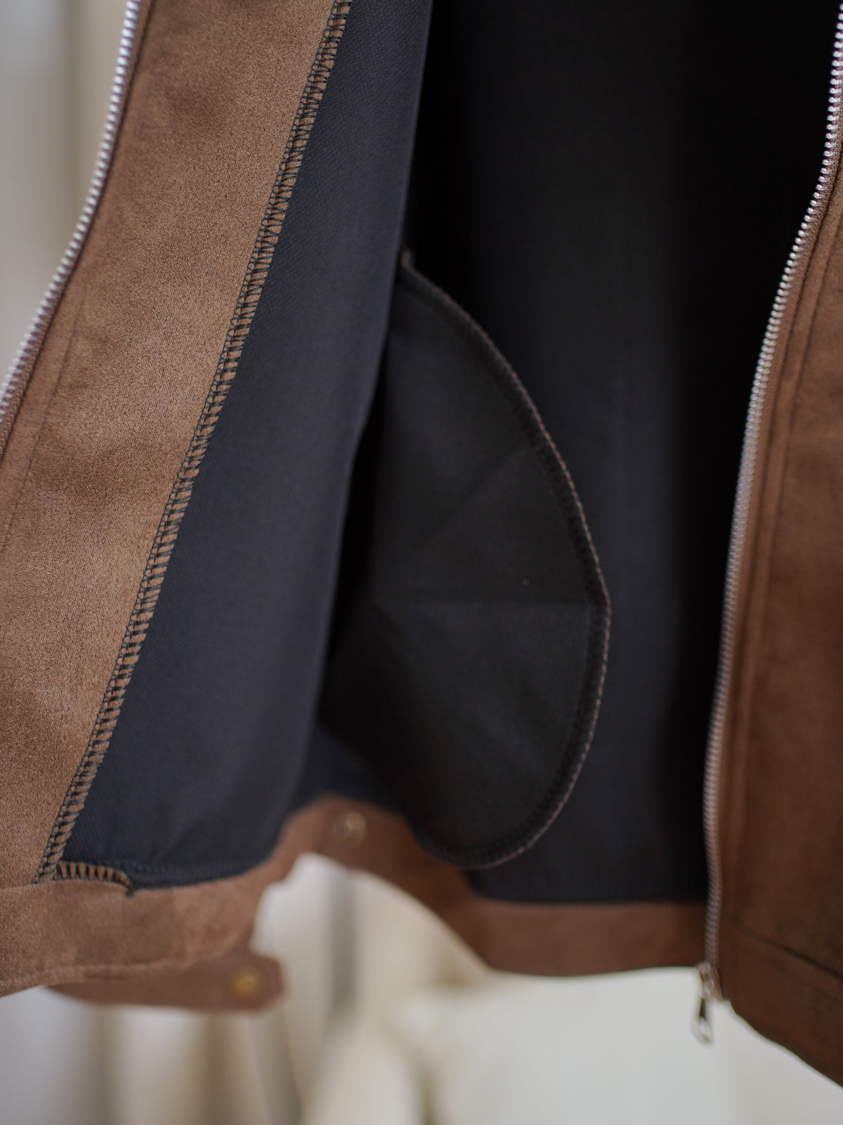 Brown Faux Leather Jacket - LovelyMadness Clothing Malaysia