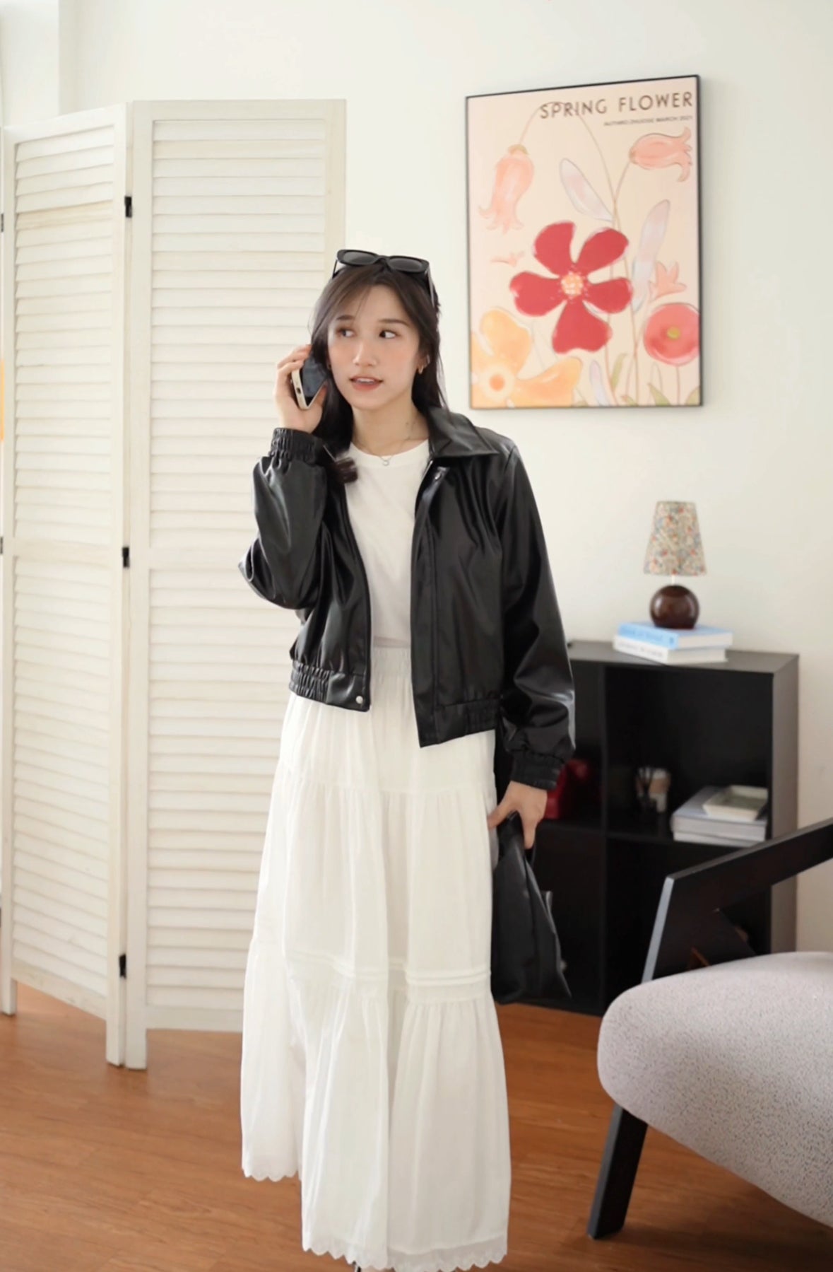 Black Faux Leather Jacket - LovelyMadness Clothing Malaysia