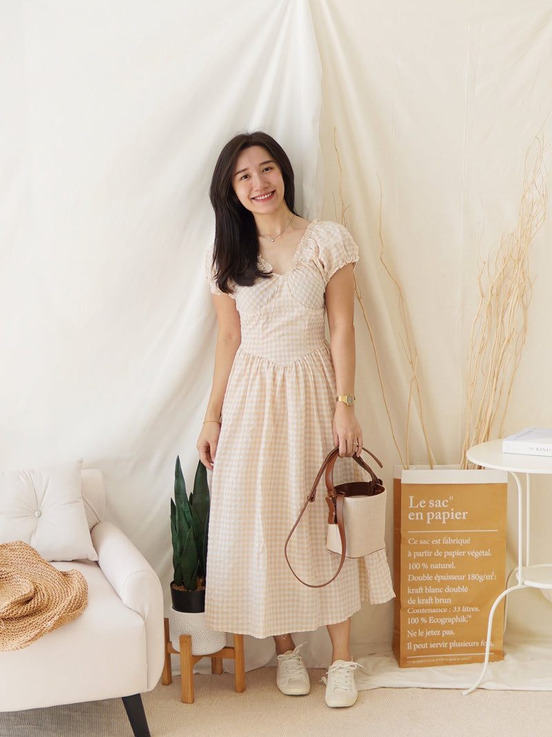 Soleil Plaid Puffy Dress