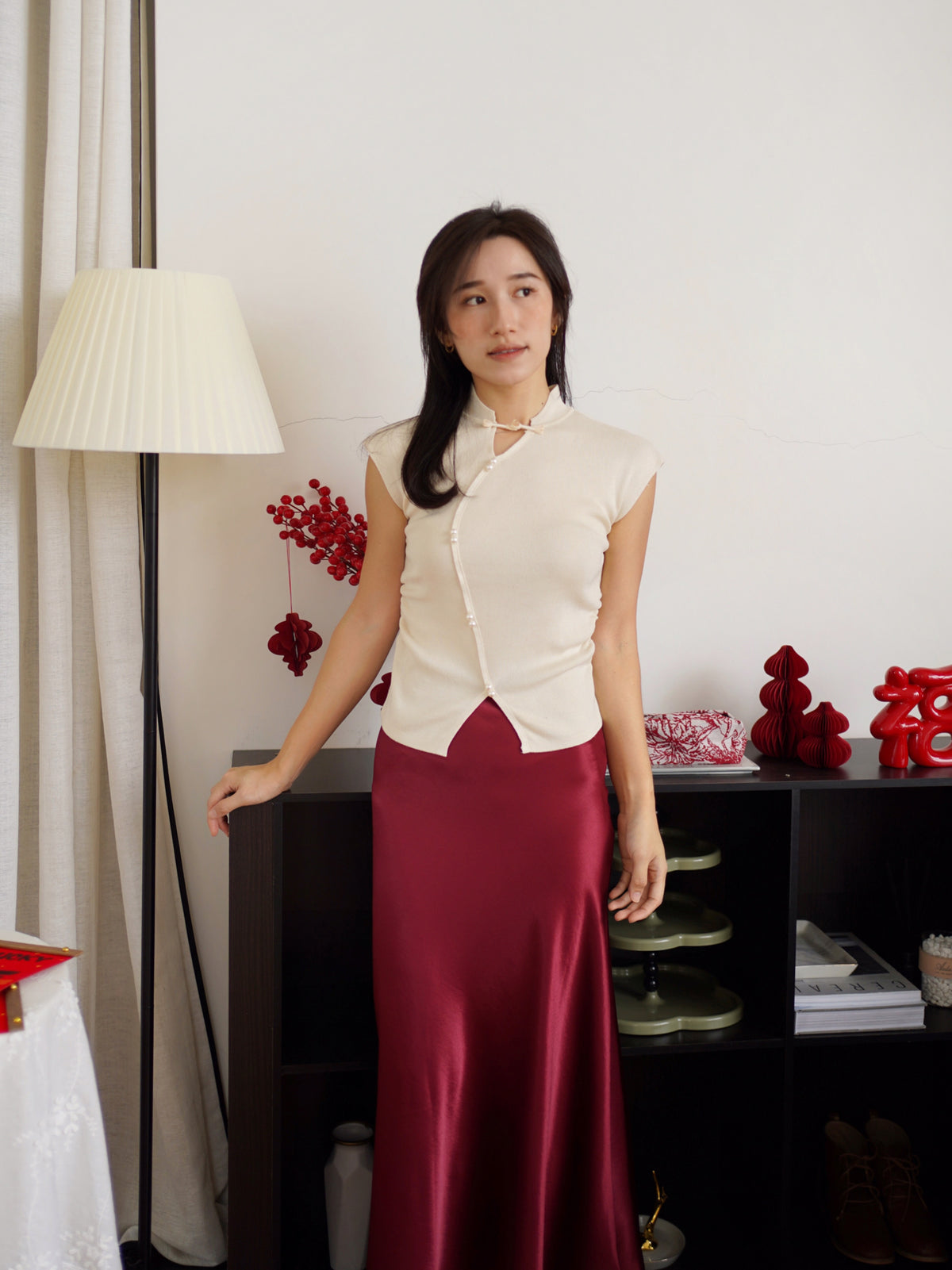 Wan Feng Pearl Knit Top