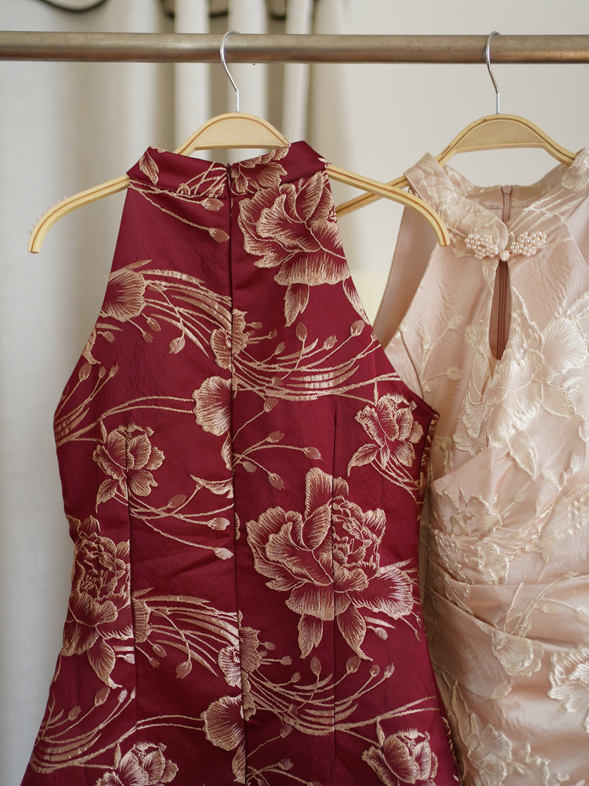 ANQI Jacquard Halter Dress