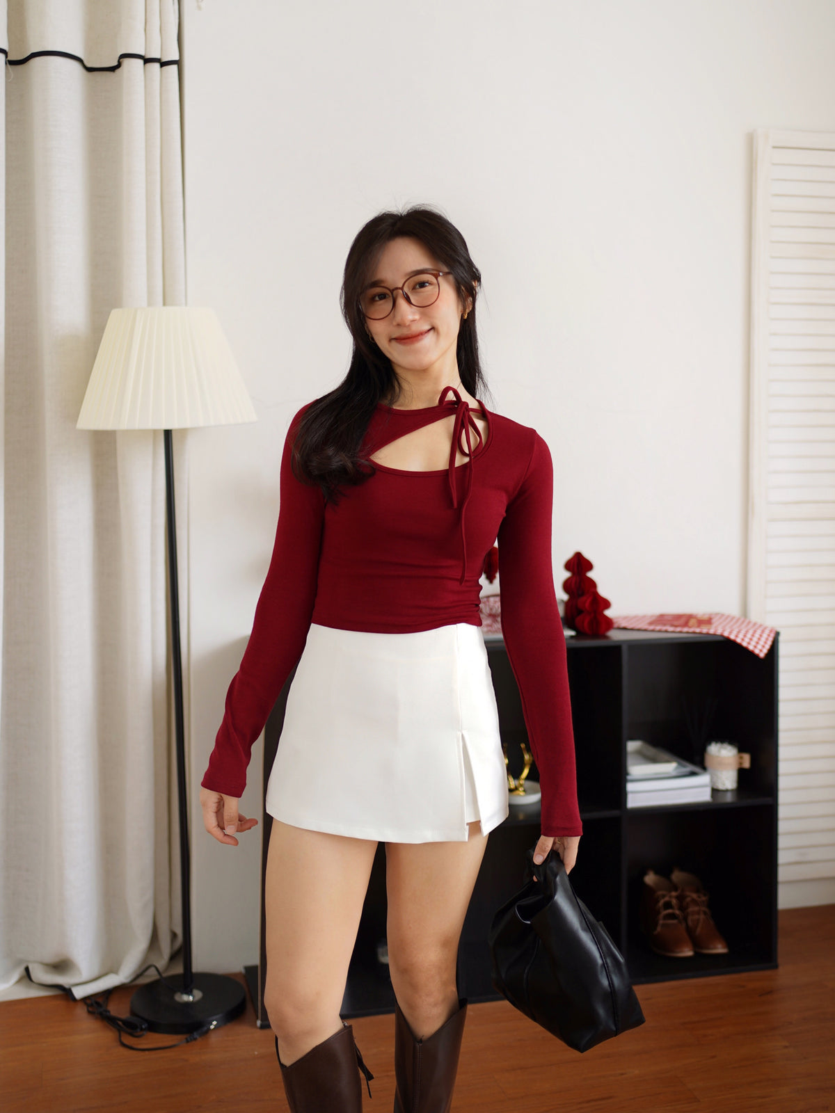 Hazel Ribbon Oblique Top