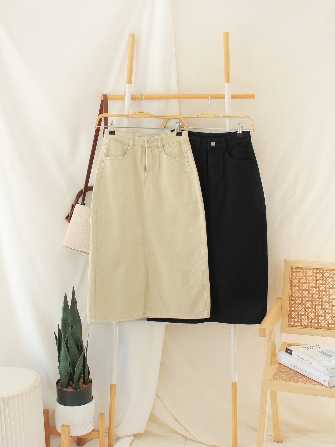 Creole Denim A-line Midi Skirt