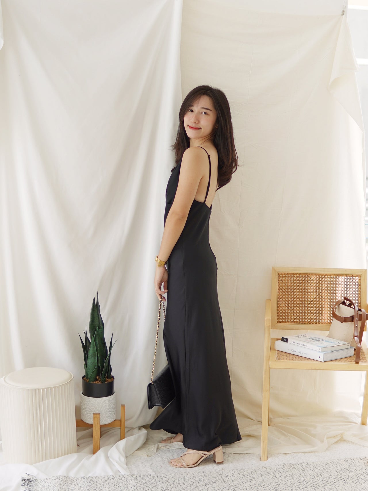 VEROMODA DEEP V SILK DRESS