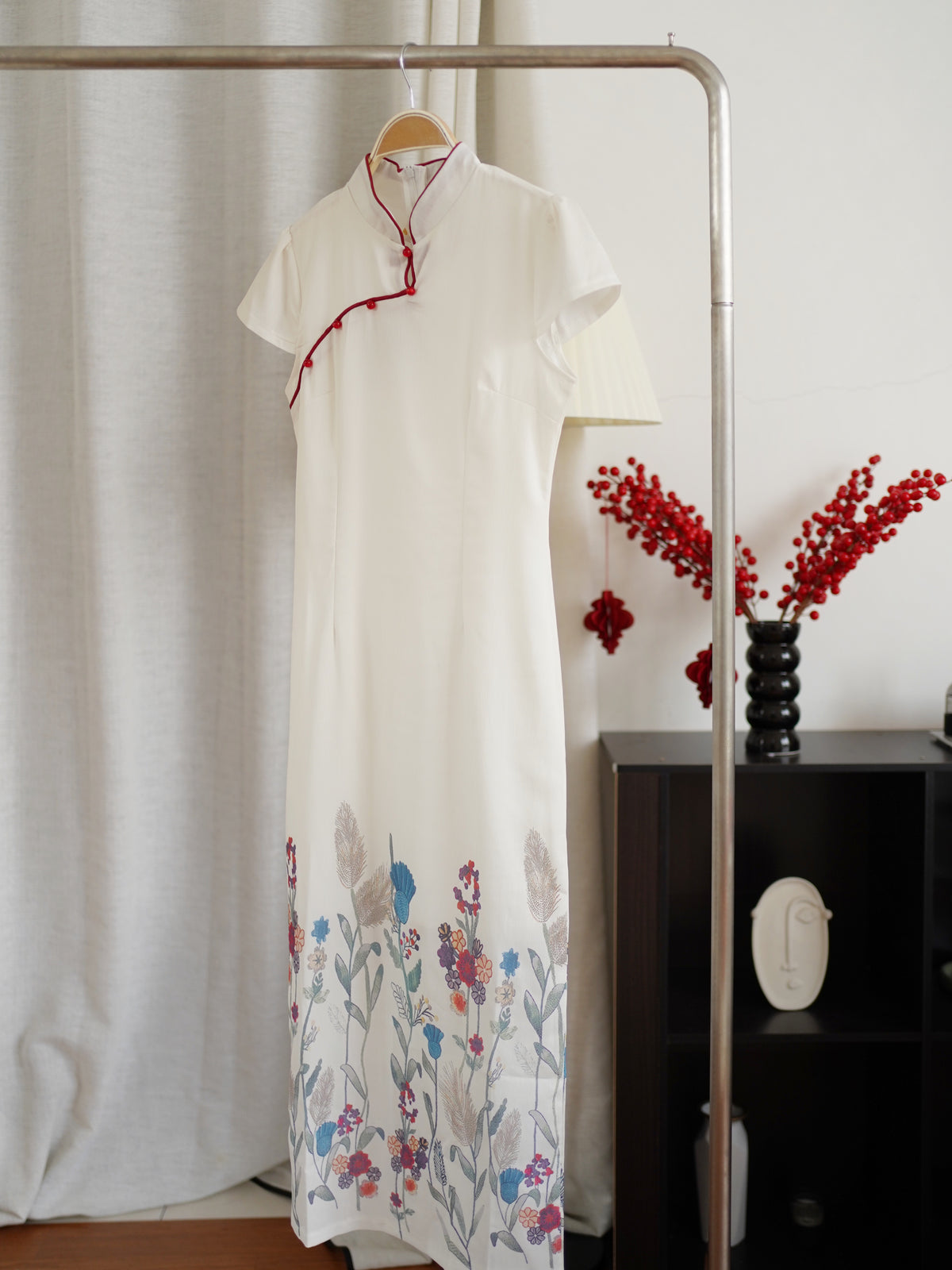 Floral Mandarin Collar Dress