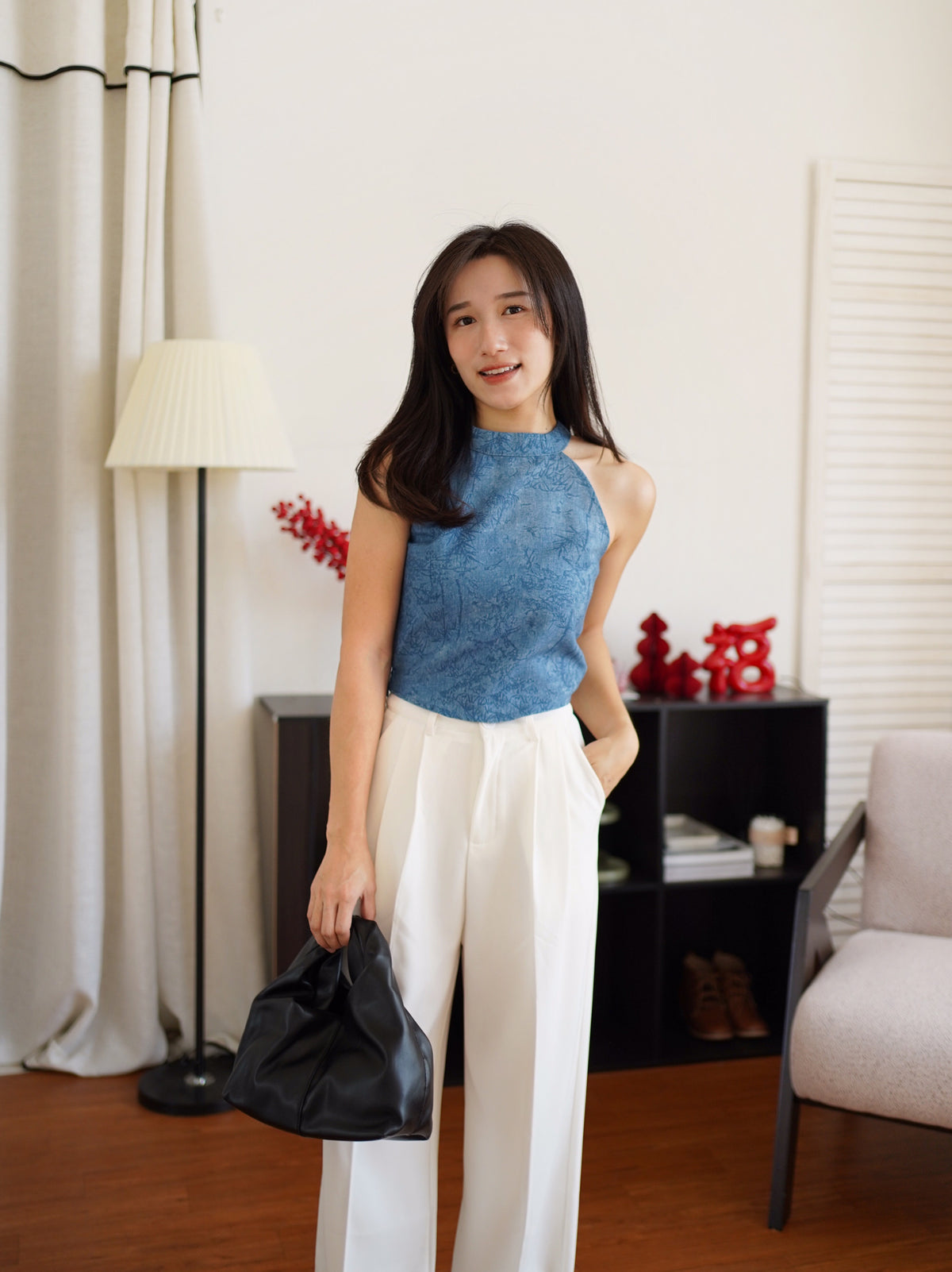 BLUE BAMBOO Halter Top - LovelyMadness Clothing Malaysia