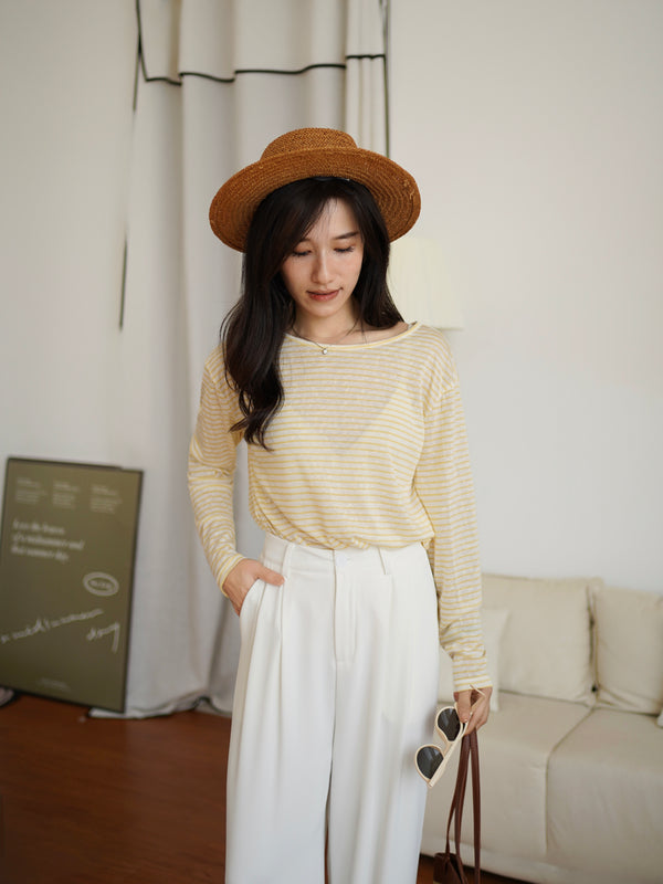 Pastel Stripe Top (2 ways top) - LovelyMadness Clothing Malaysia
