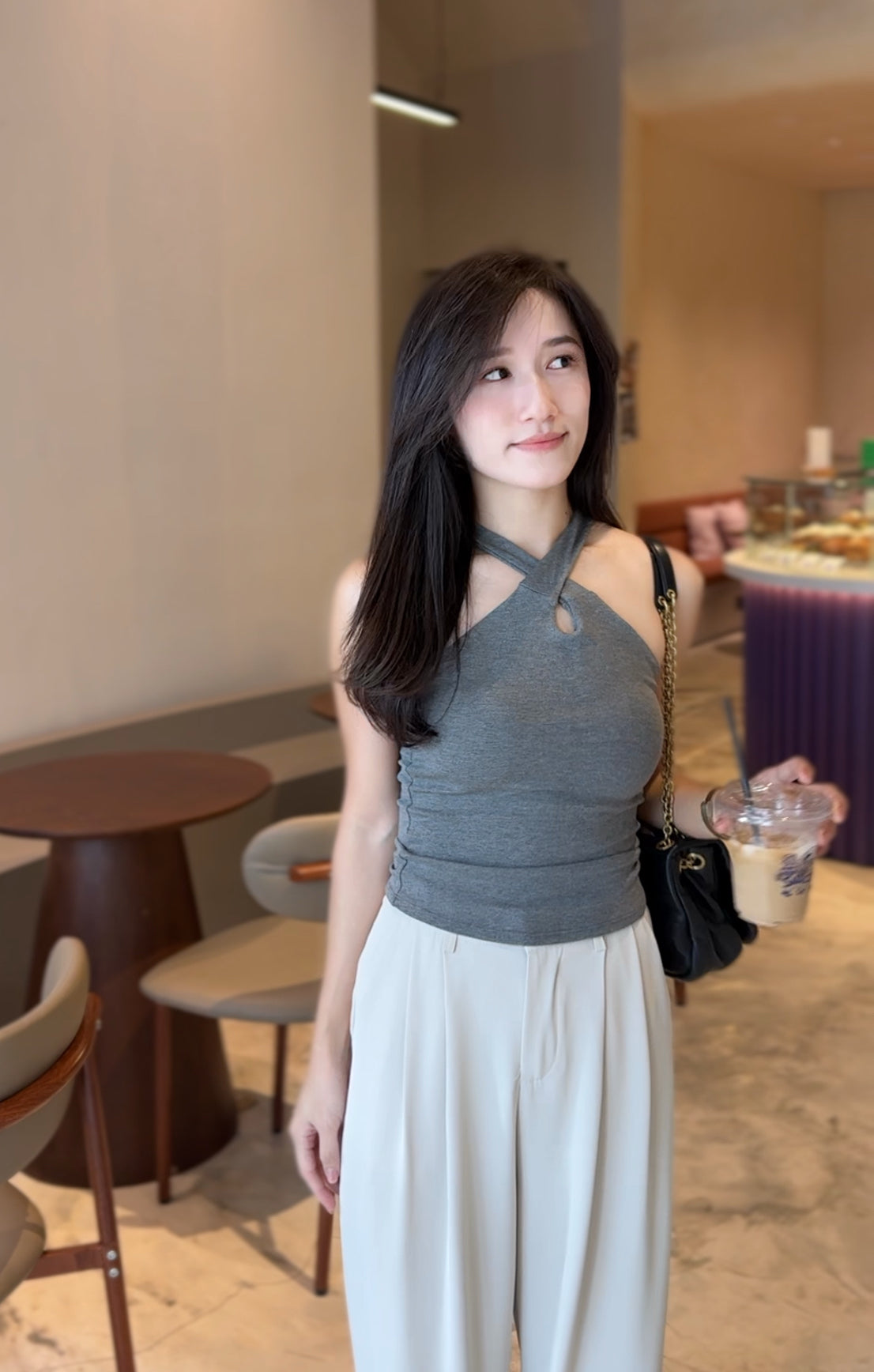 Rosie Cross Neck Padded Top