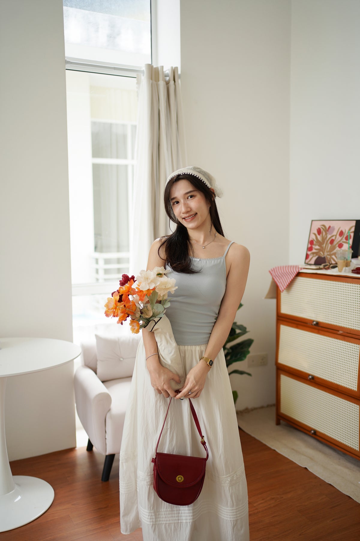 Eyelet Padded Ribbon Top - LovelyMadness Clothing Malaysia