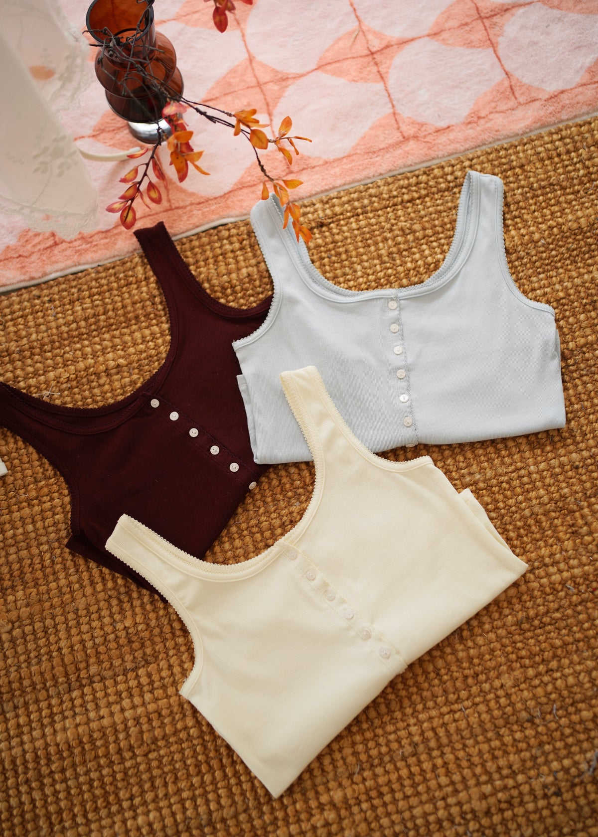 Button Scallop Trim Top