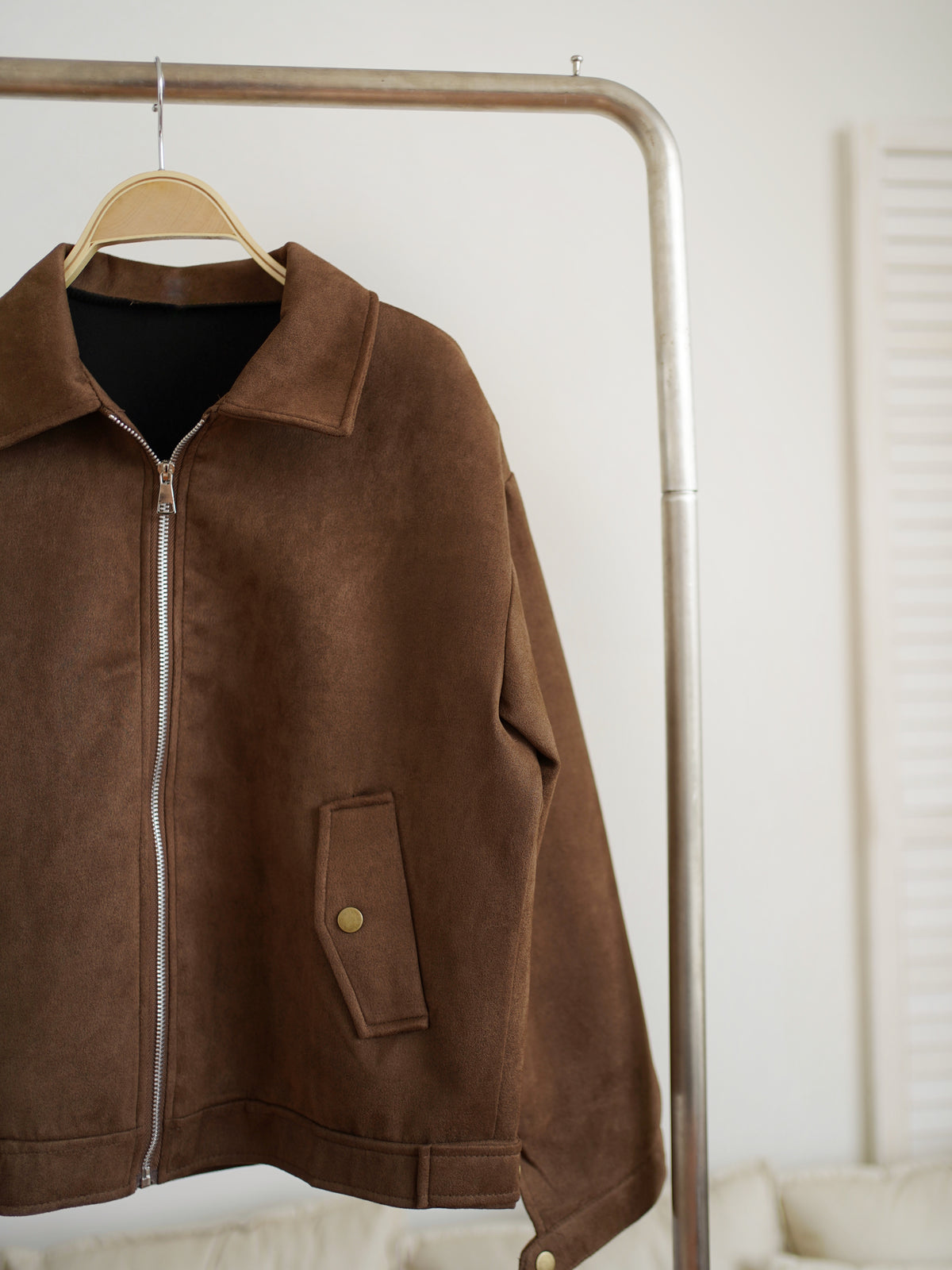 Brown Faux Leather Jacket - LovelyMadness Clothing Malaysia