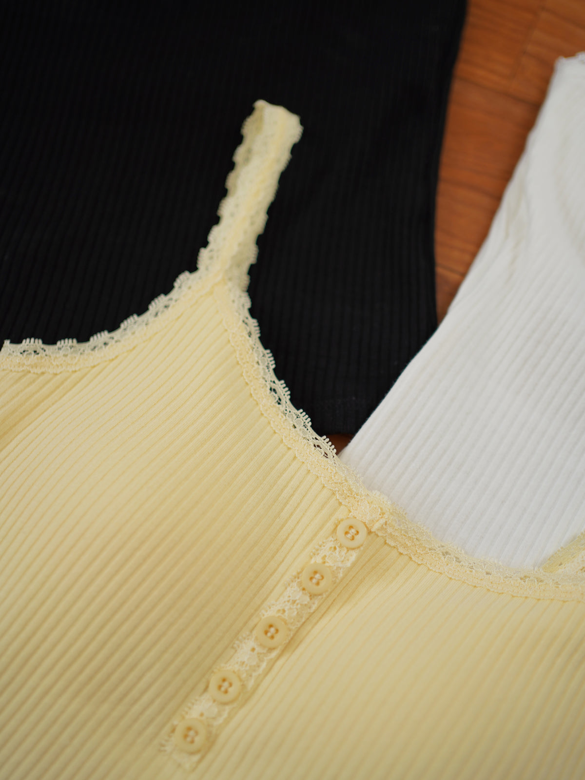 Eyelet Lace Trim Padded Tank