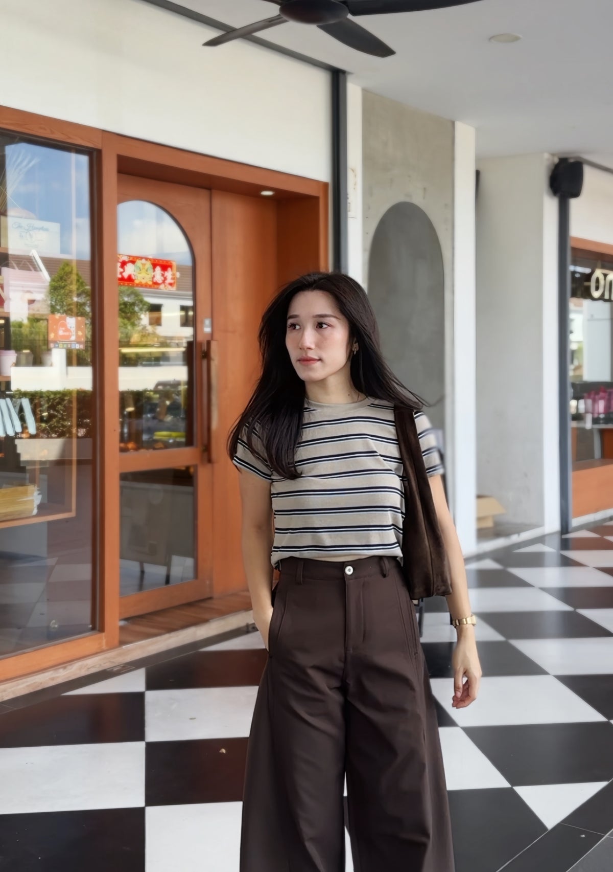 Stripe Contrast Knit Tee - LovelyMadness Clothing Malaysia