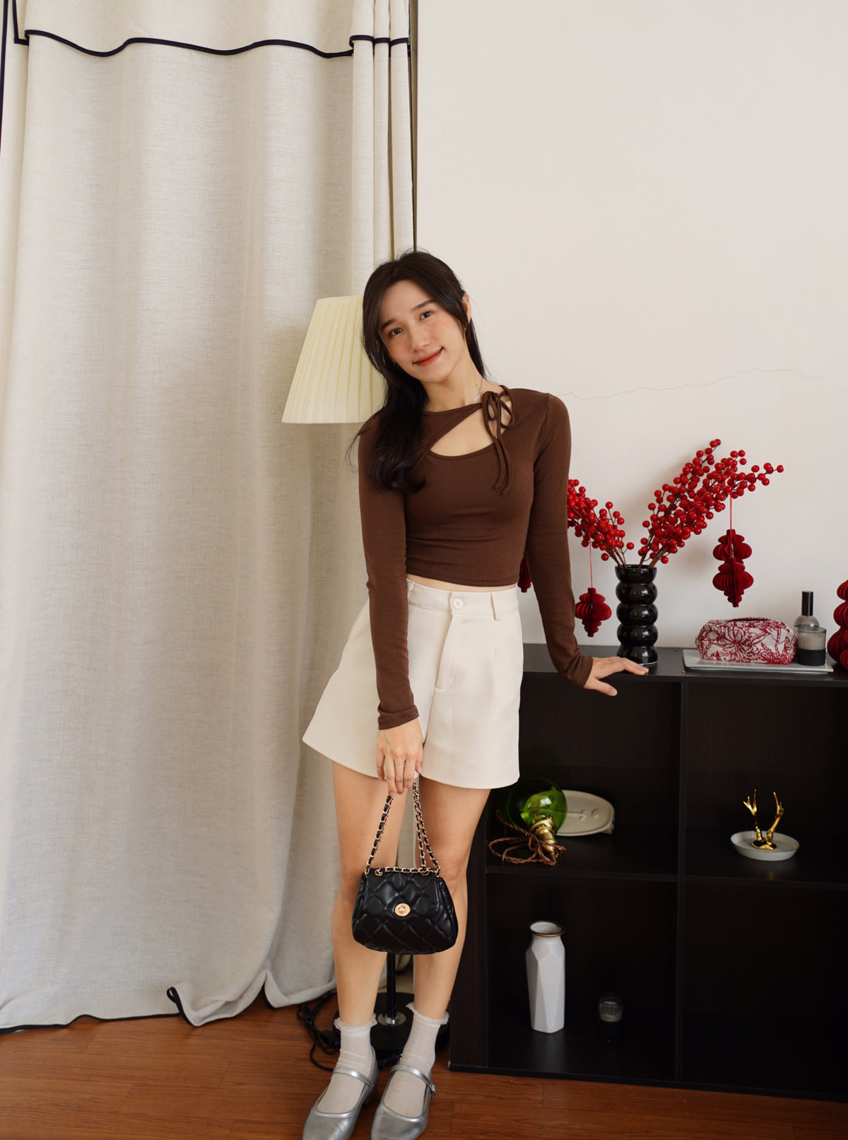 Hazel Ribbon Oblique Top