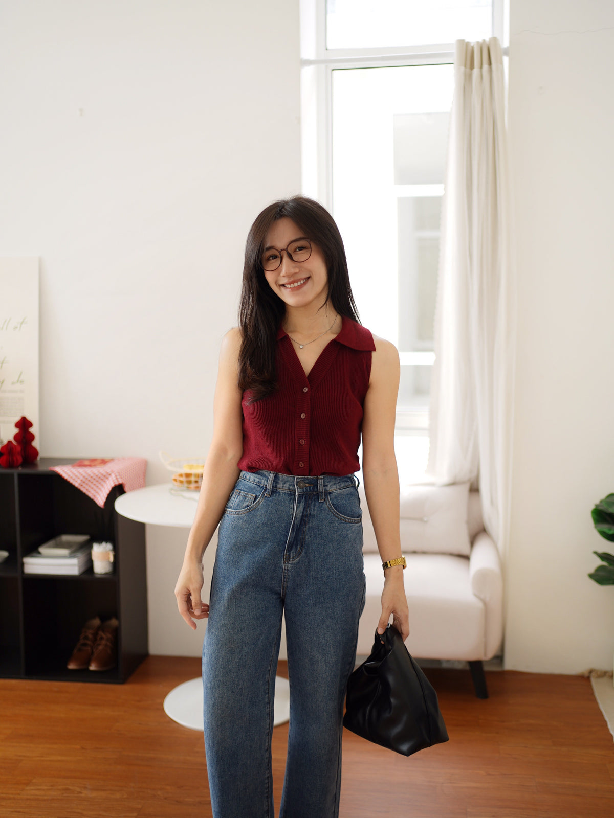 Emily Collar Knit Top