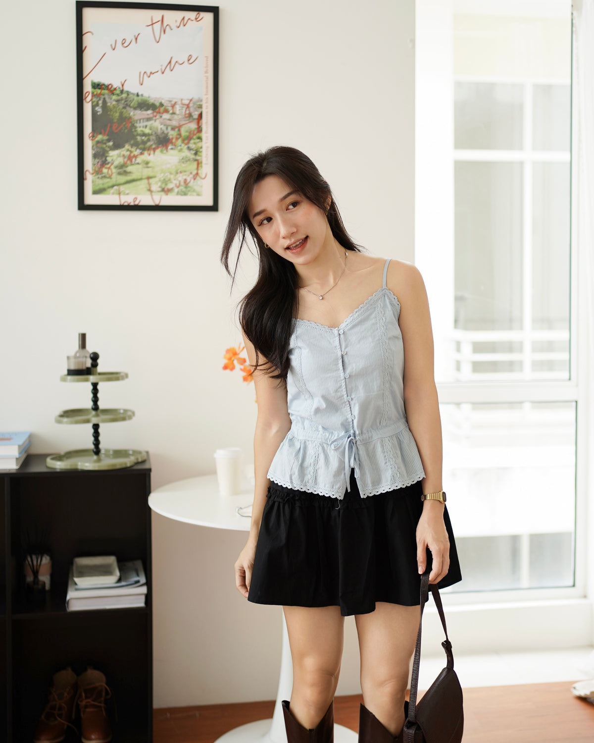 Nastya Crochet Eyelet Top
