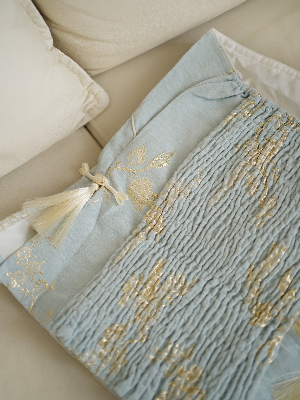 Blue Floral Oriental Tube Top