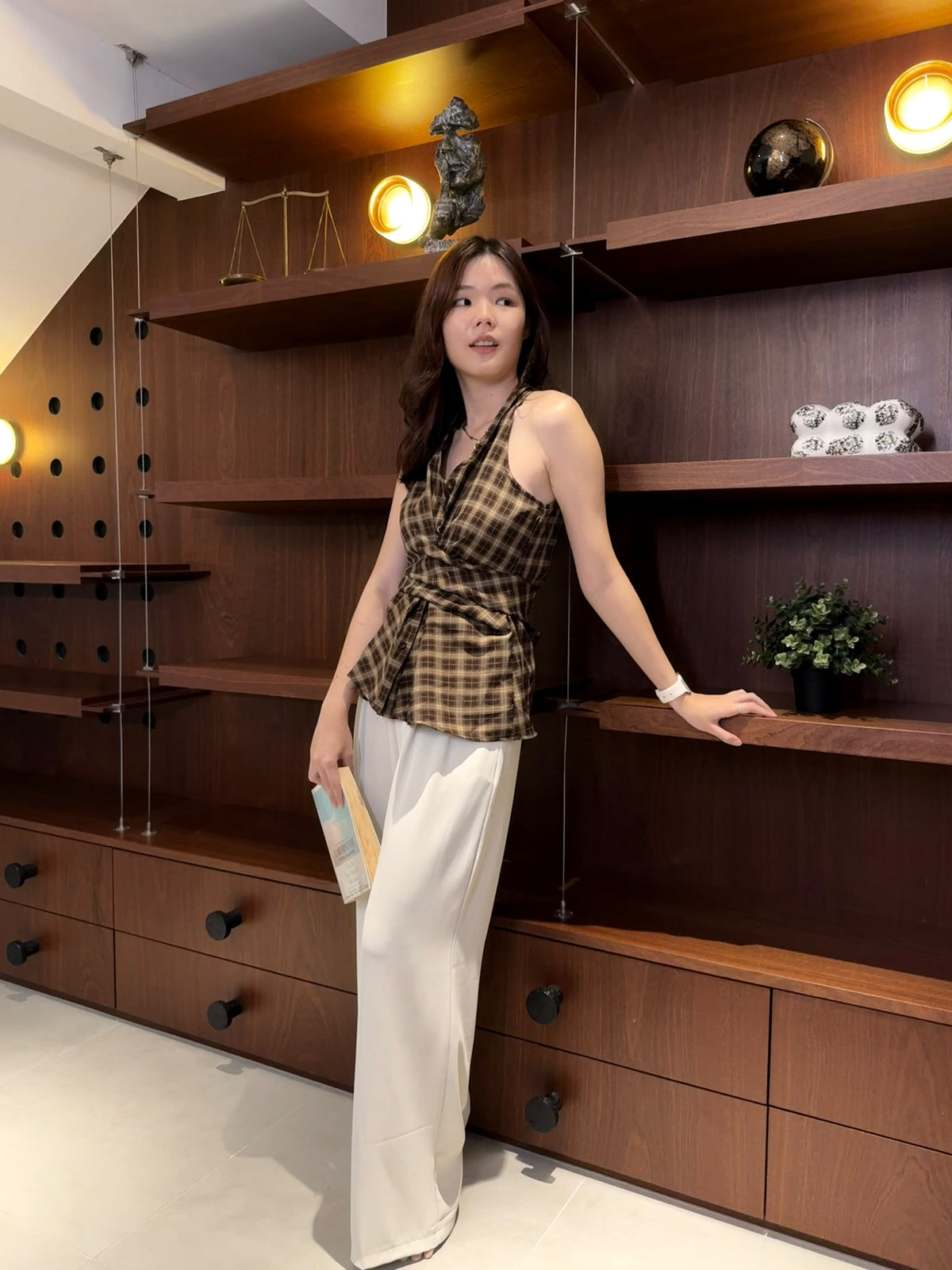 Heidy Plaid Wrap Top - LovelyMadness Clothing Malaysia