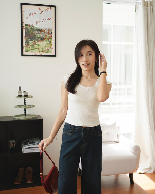 Charlotte Eyelet Lace Top - LovelyMadness Clothing Malaysia