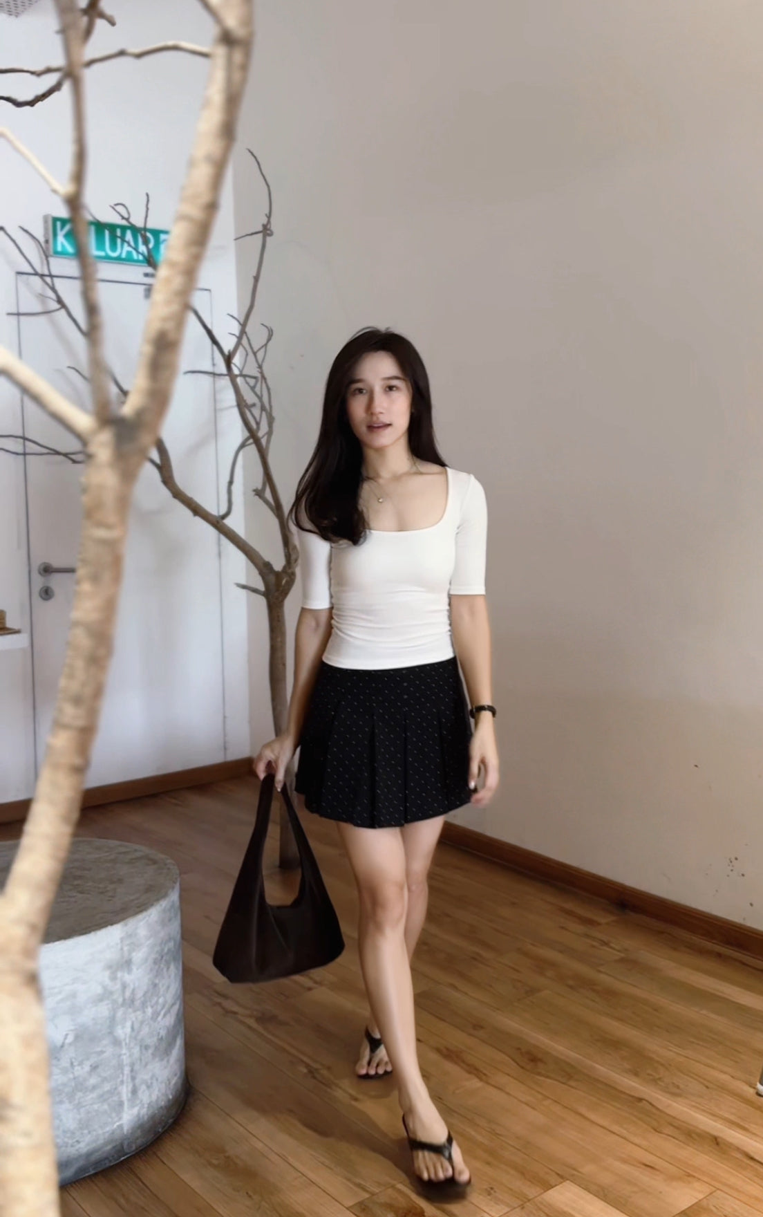 Yura Padded Quarter Sleeve Top