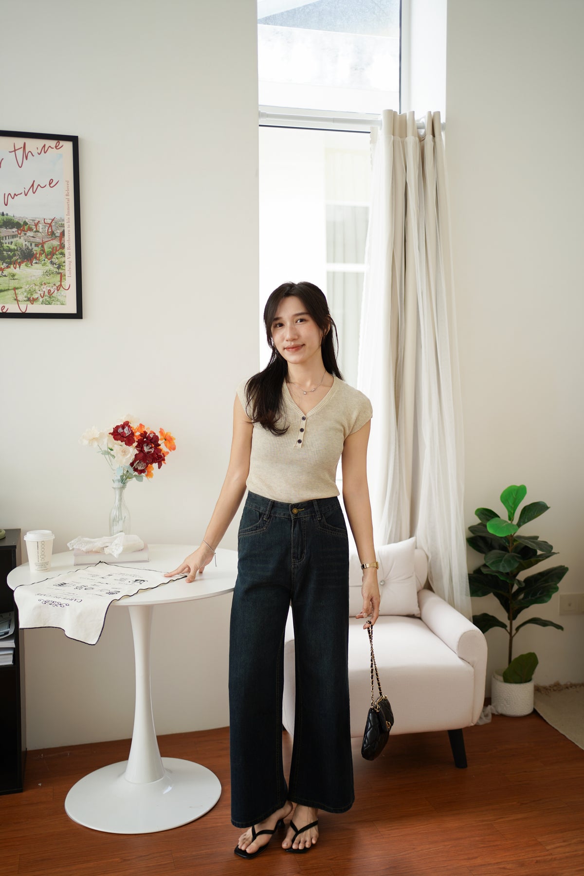 [LM.made] Serine Denim Wide-leg Jeans - LovelyMadness Clothing Malaysia