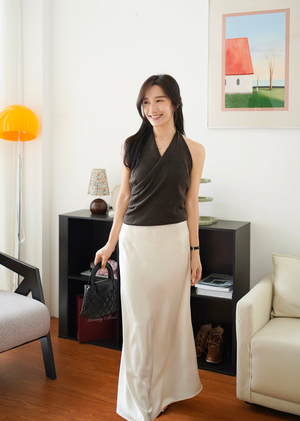 Elodie Knit Halter V Top