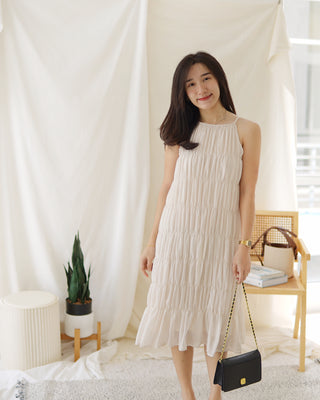 BRIANNA SMOCKED HALTER DRESS