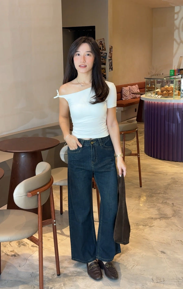 [LM.made] Serine Denim Wide-leg Jeans - LovelyMadness Clothing Malaysia
