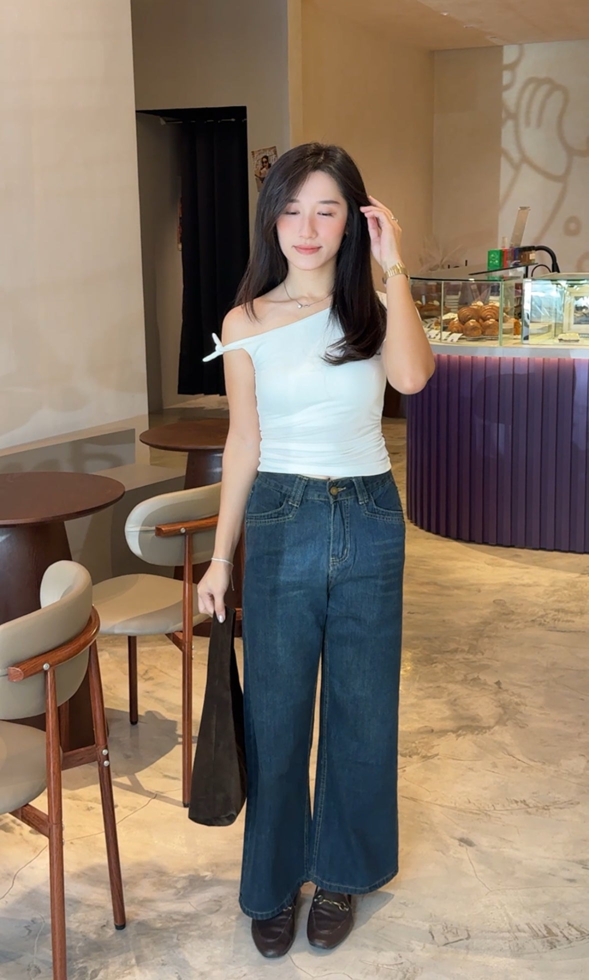 [LM.made] Serine Denim Wide-leg Jeans - LovelyMadness Clothing Malaysia