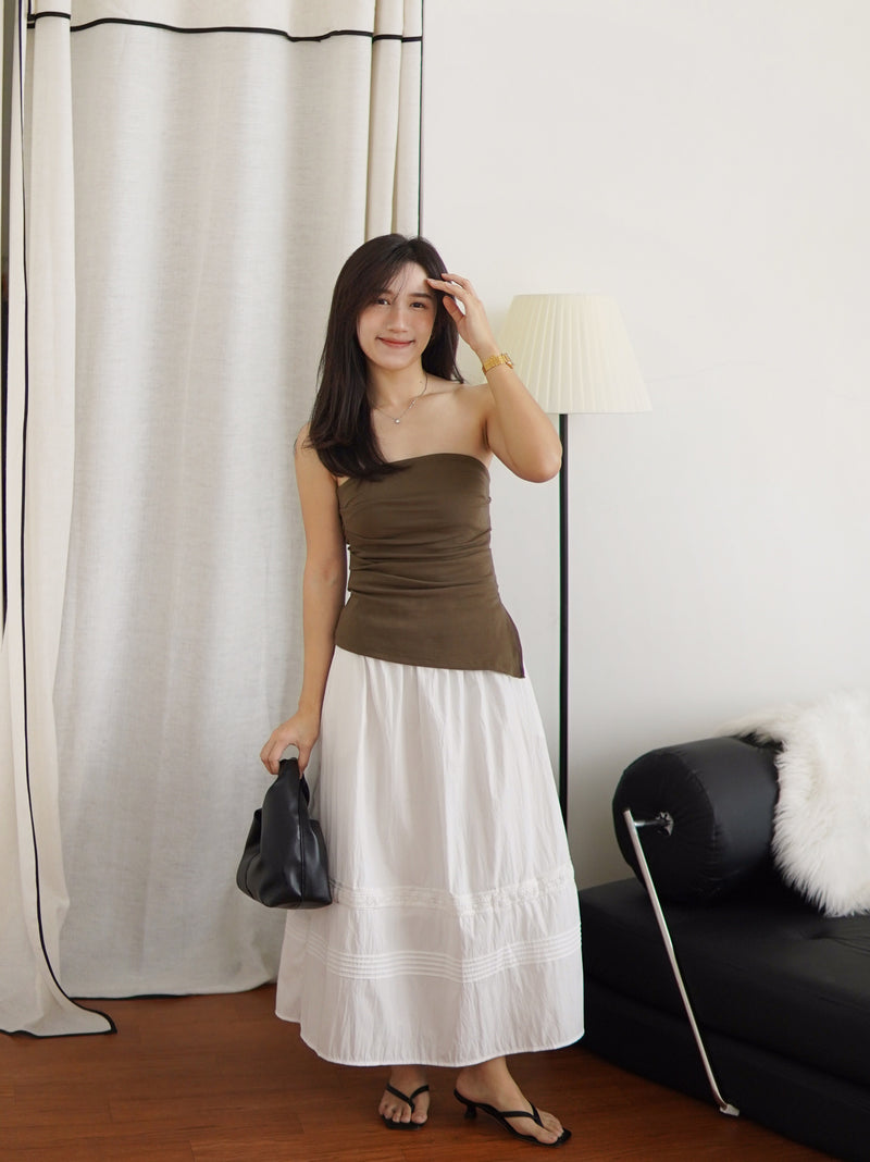 Valrie Pleat Ruched Tube Top