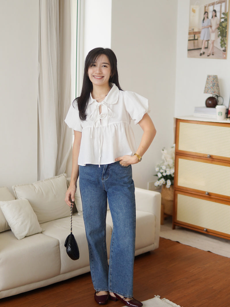 Hannah Puff Ribbon Blouse