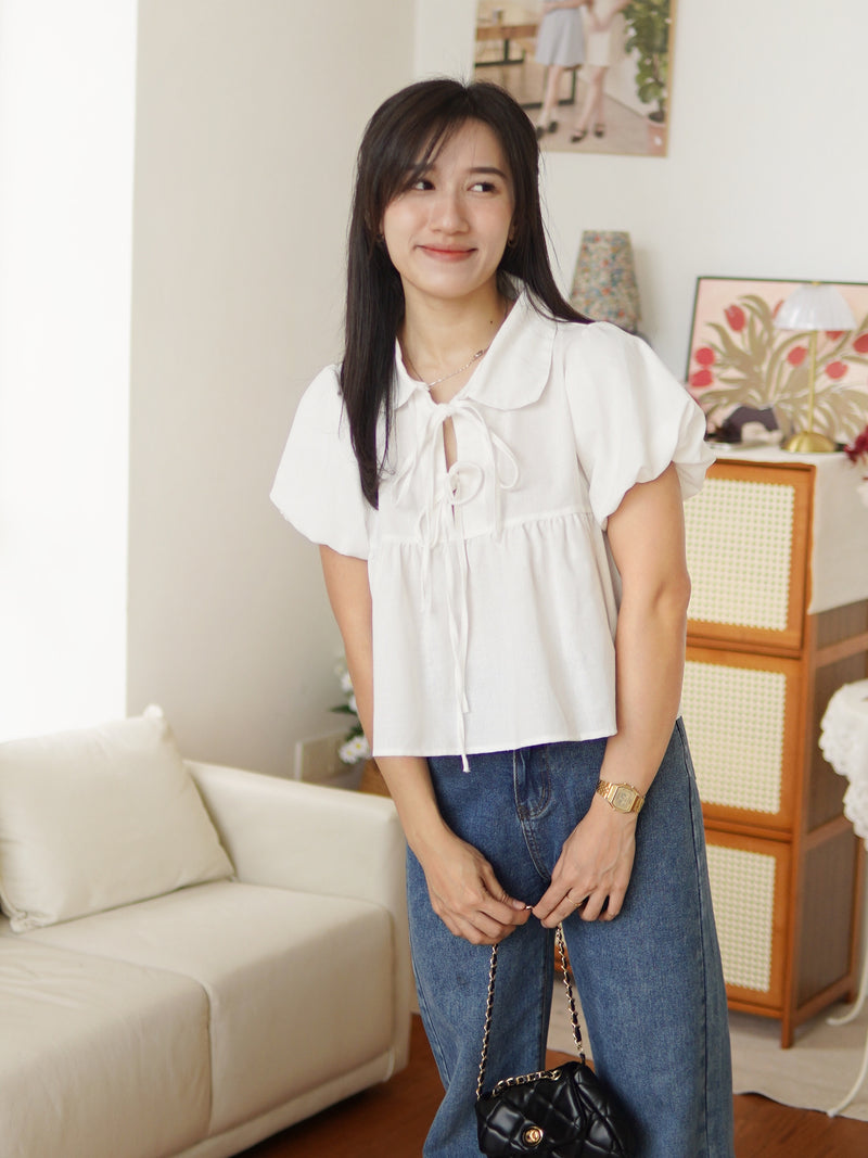 Hannah Puff Ribbon Blouse