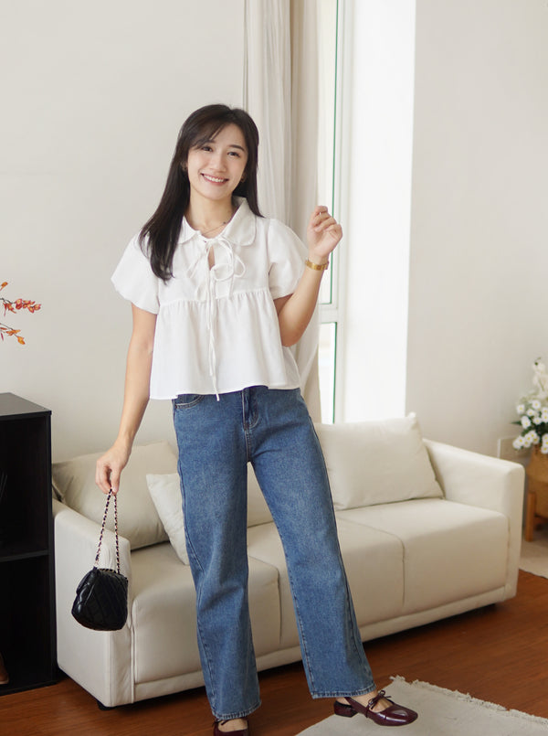 Hannah Puff Ribbon Blouse