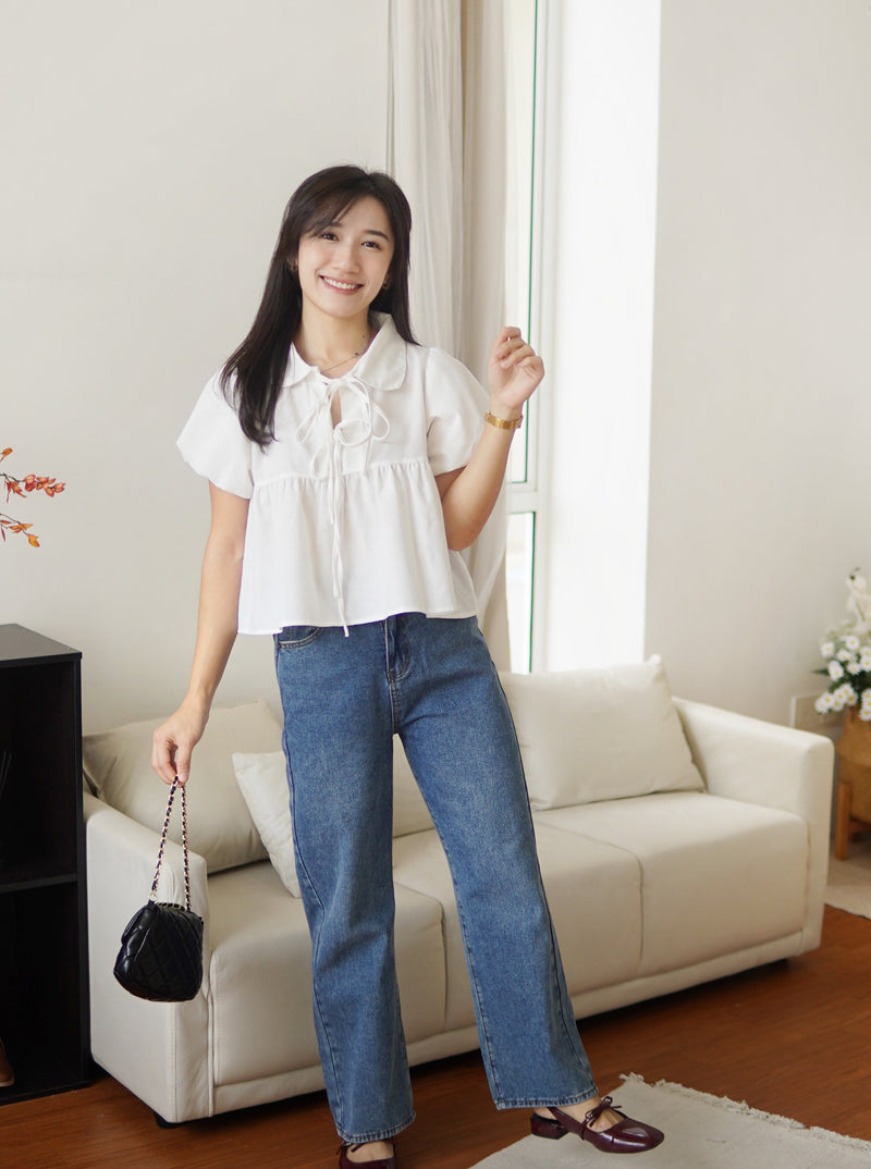 Hannah Puff Ribbon Blouse
