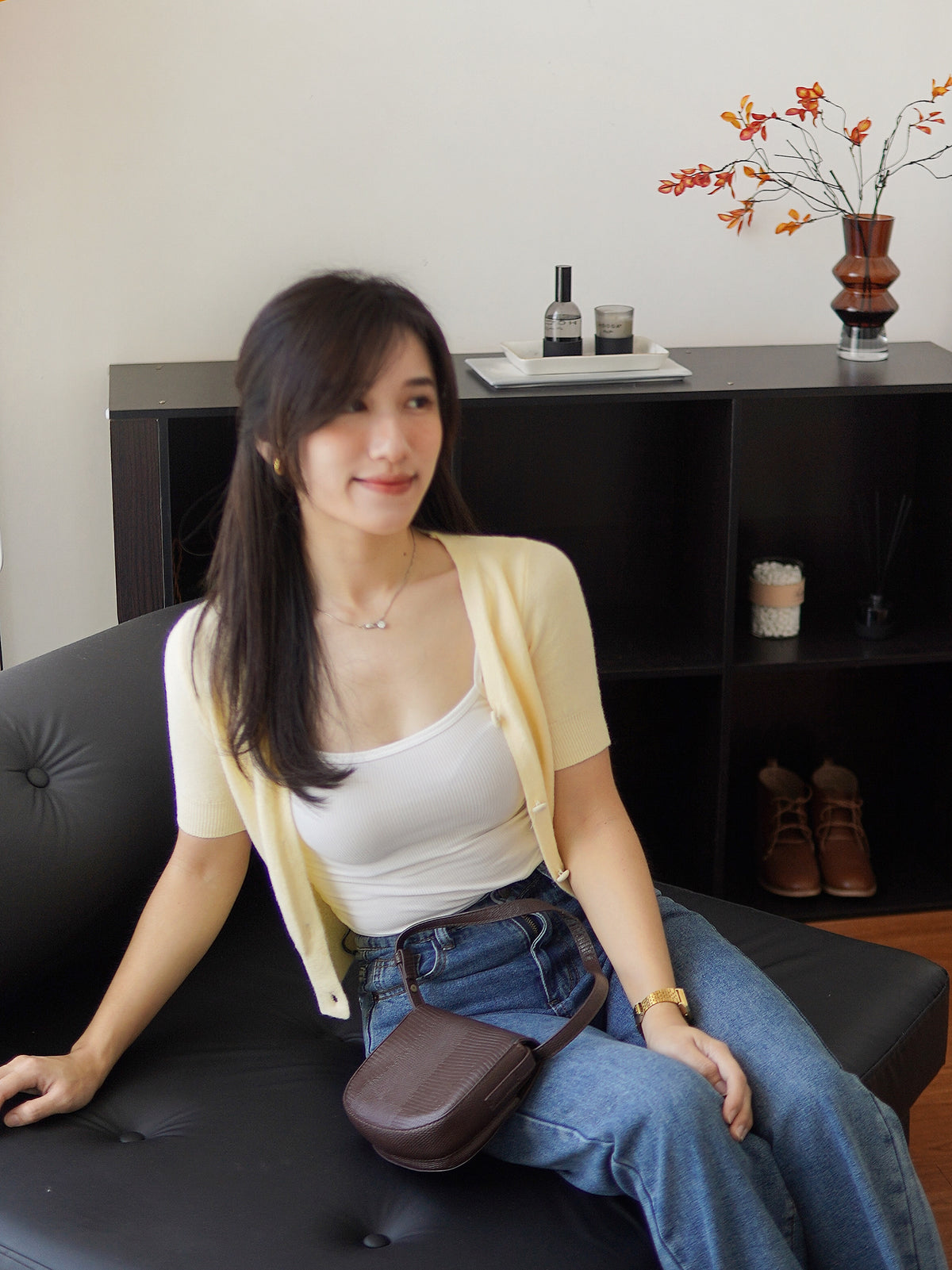 Dari Knit Cardi (Fit S Size) Including Inner Tank