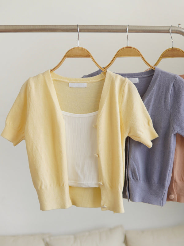Dari Knit Cardi (Fit S Size) Including Inner Tank