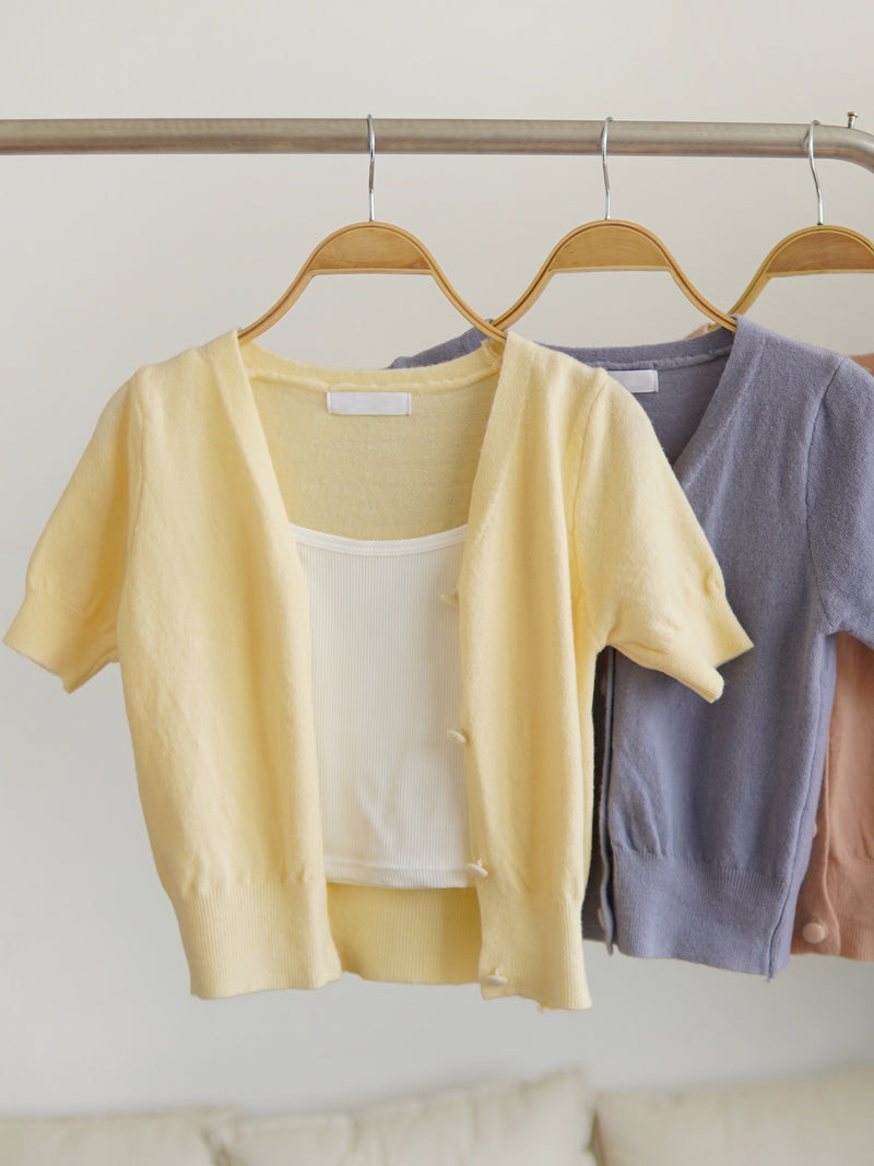 Dari Knit Cardi (Fit S Size) Including Inner Tank
