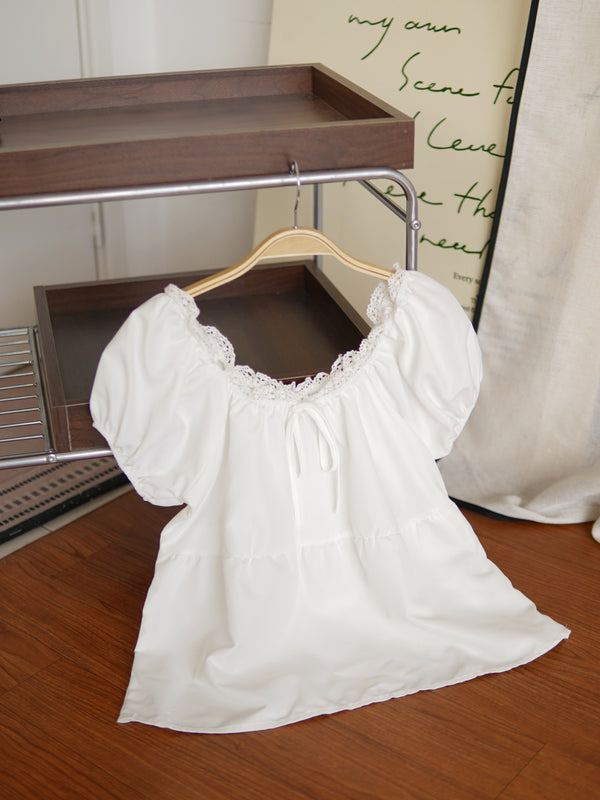 JULENE EYELET PUFF BLOUSE