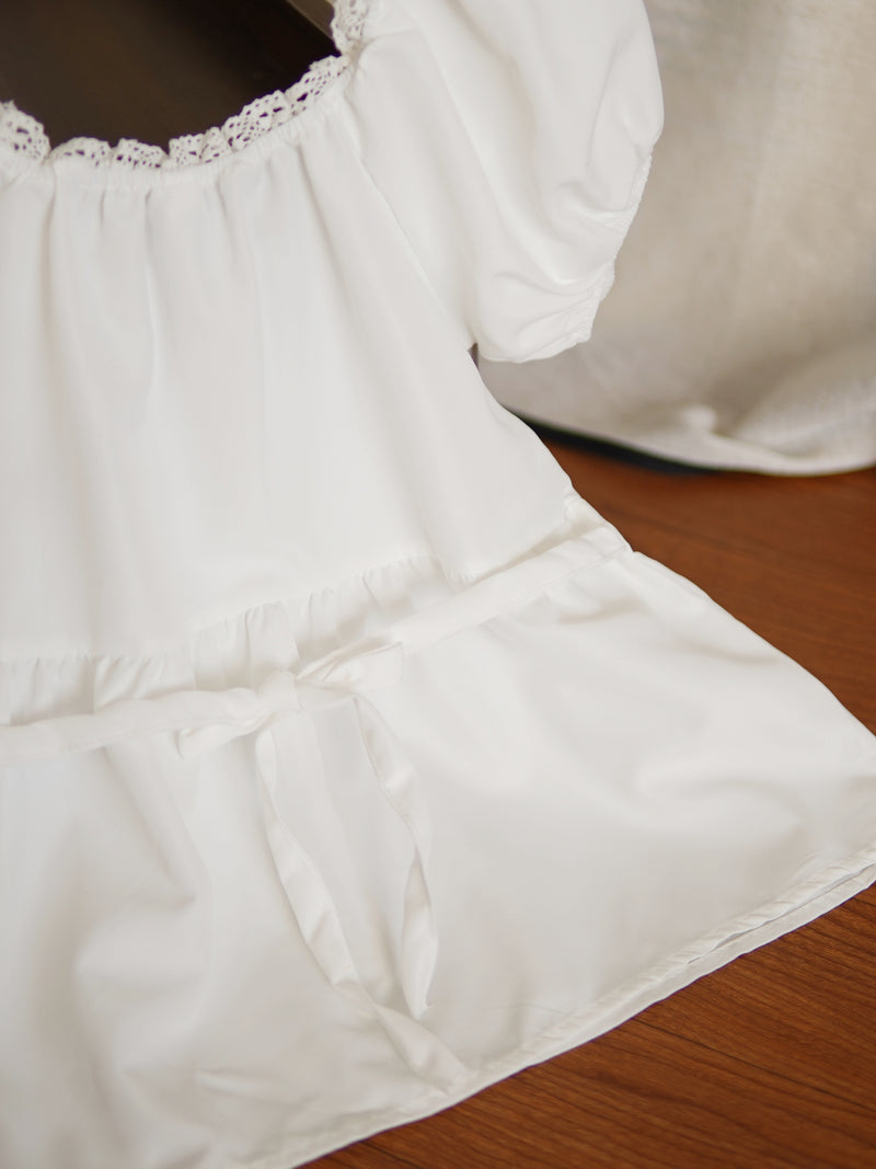 JULENE EYELET PUFF BLOUSE