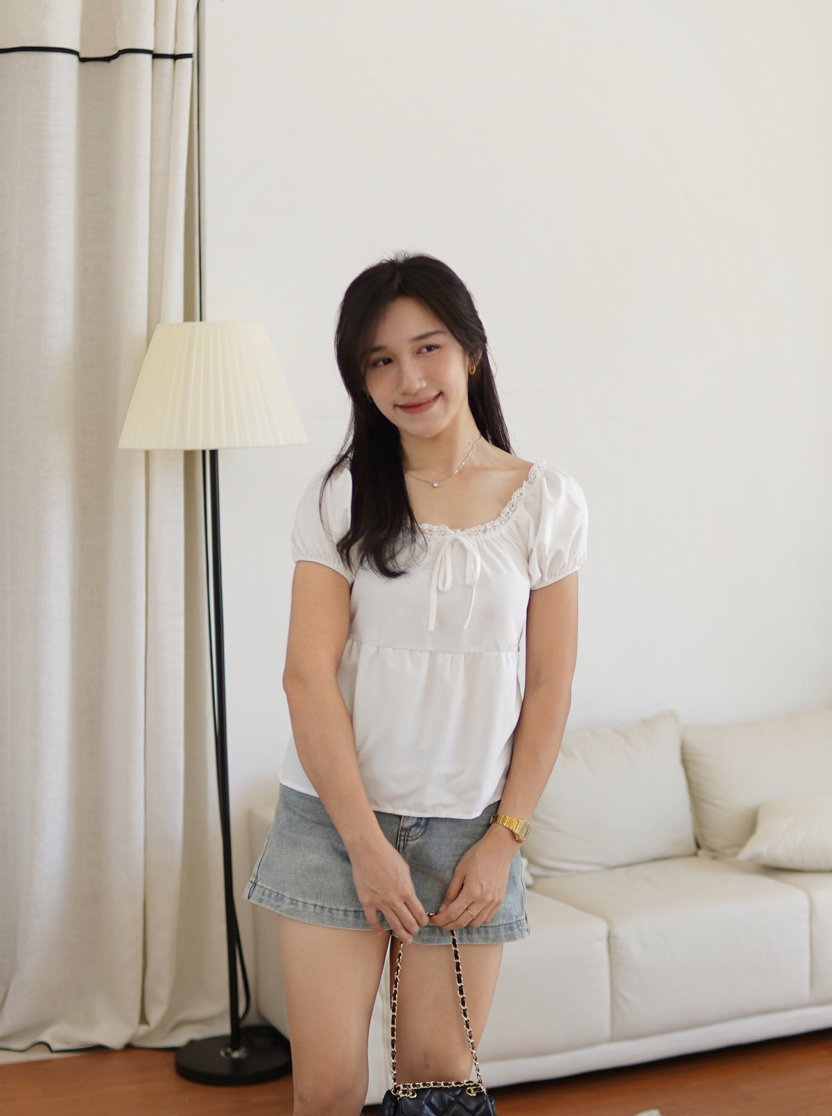 JULENE EYELET PUFF BLOUSE