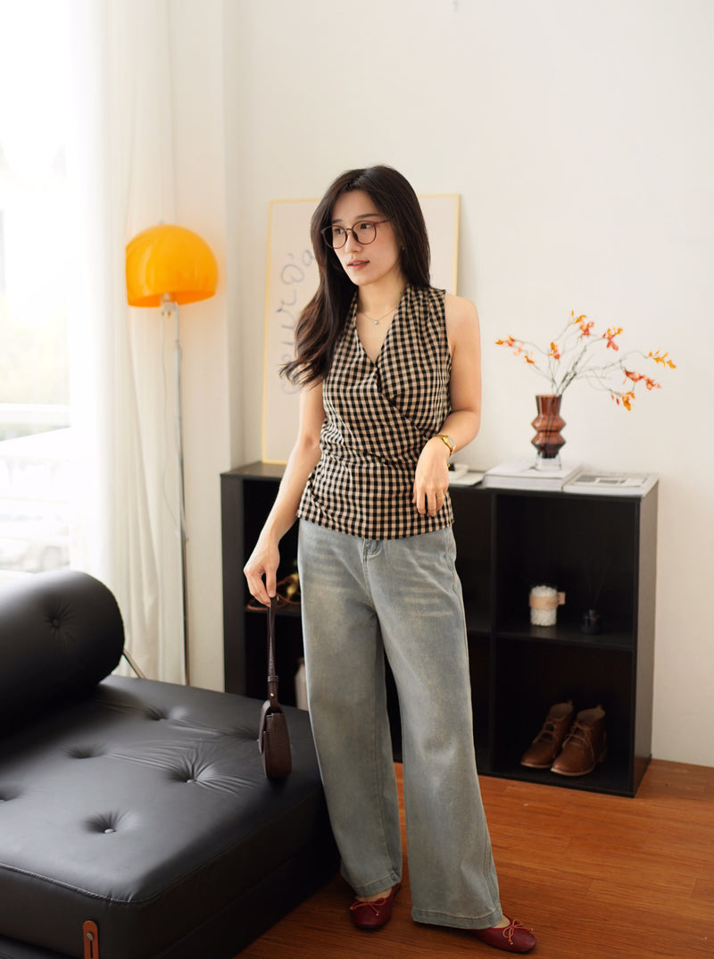 Serena Plaid Top