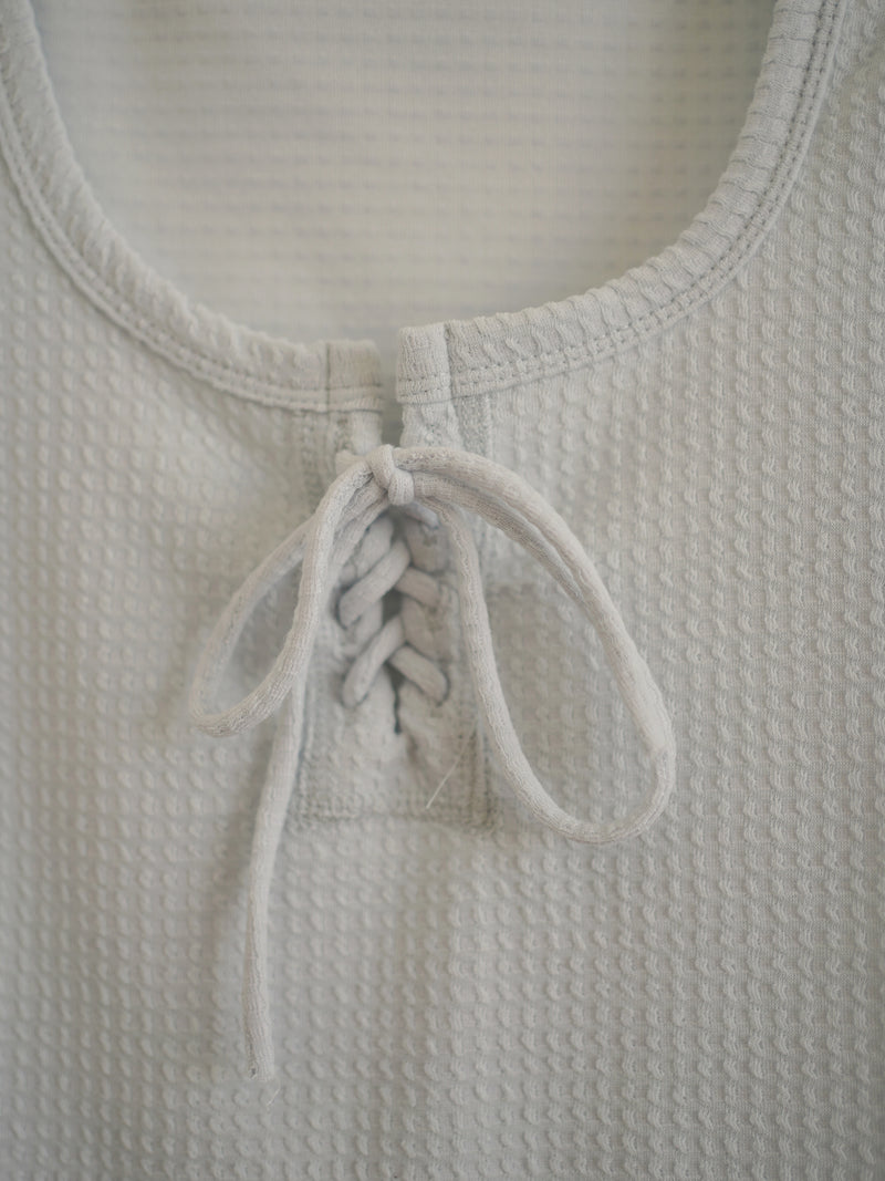 Lace Up Square Neck Top
