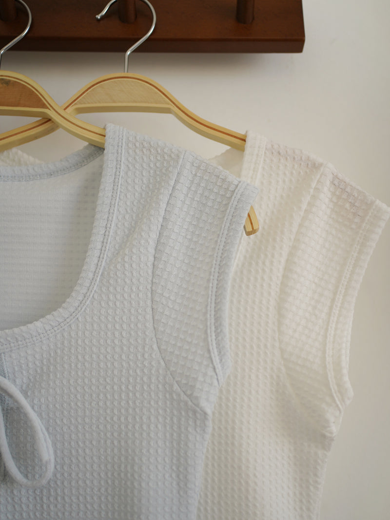 Lace Up Square Neck Top