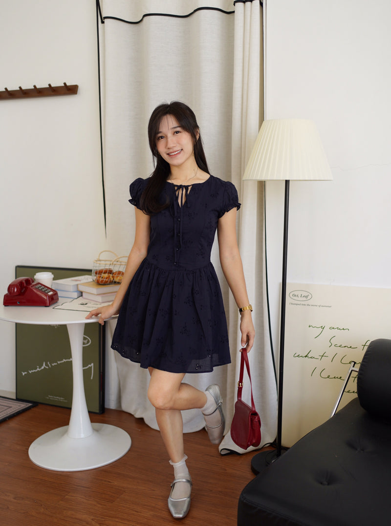 Embroidery Eyelet Dress