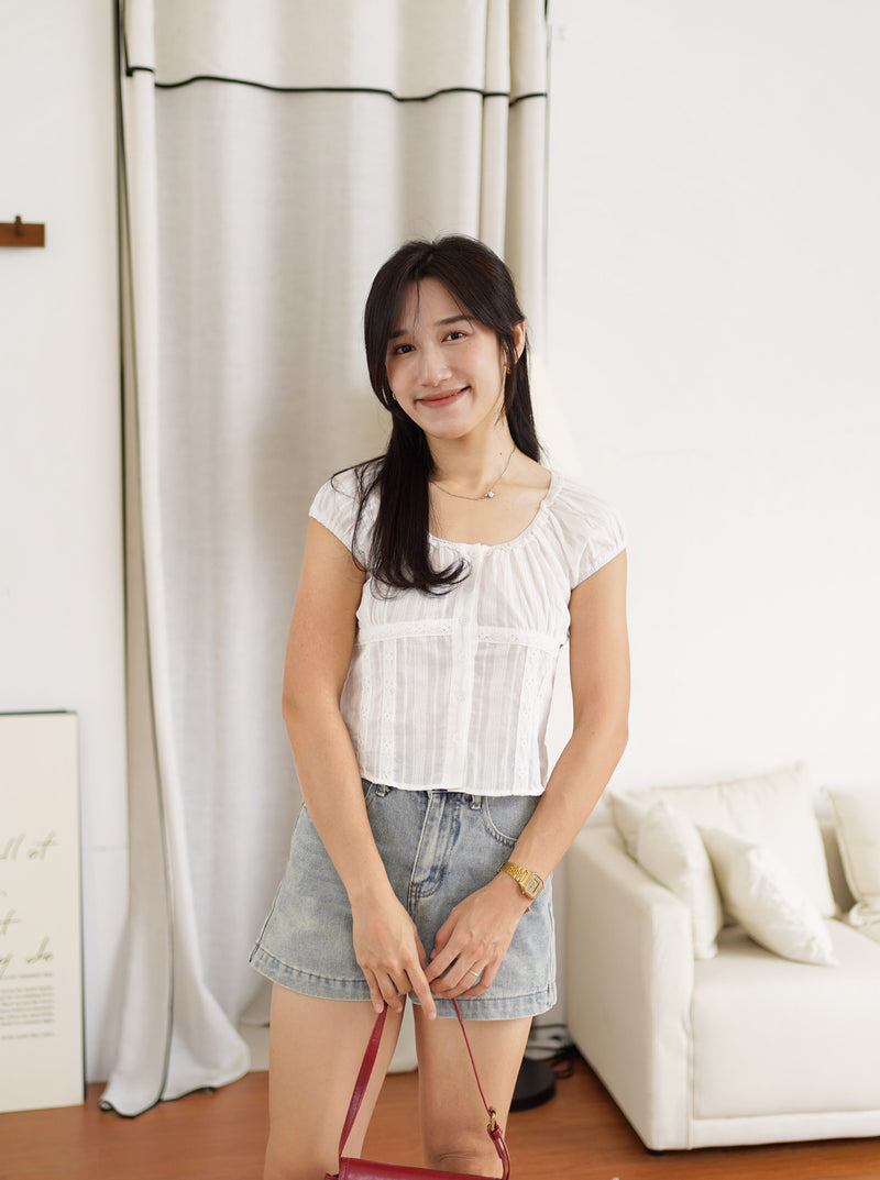 FIONA Lace Eyelet Top