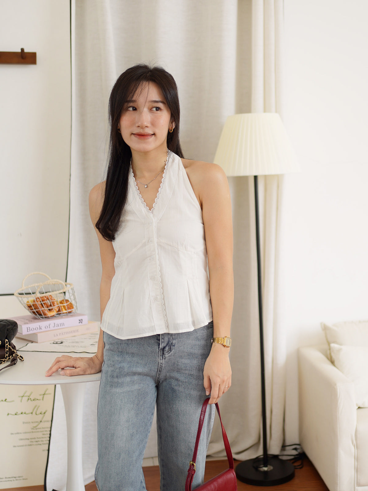 Muse Halter Eyelet Top