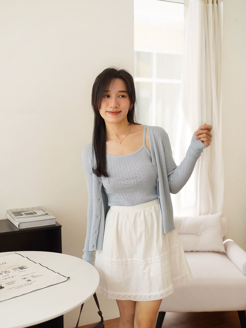 Bella Crochet Cardi Tank Set