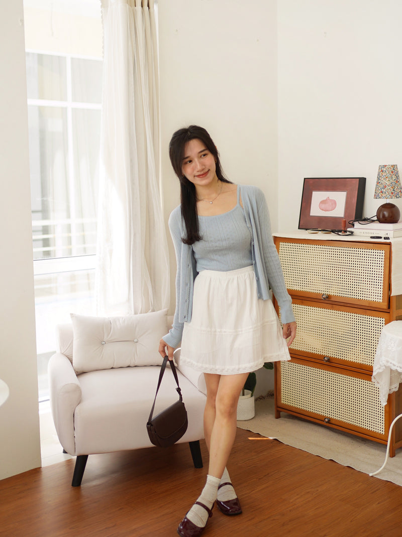 Bella Crochet Cardi Tank Set