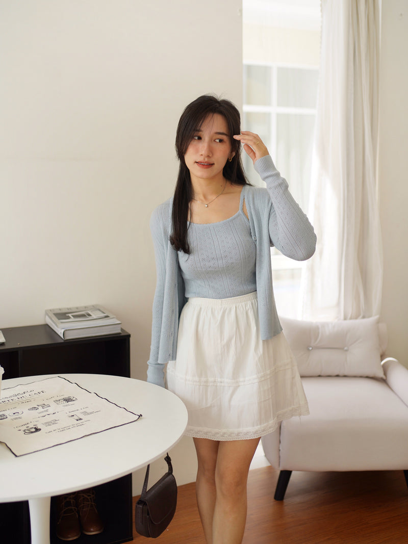 Bella Crochet Cardi Tank Set